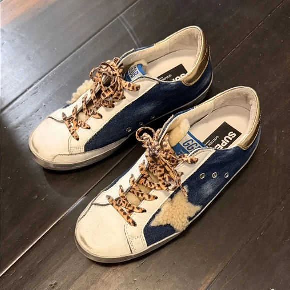 Gorgeous!! GGDB Blue Jean- White- Gold, Sherpa. Size 9. - Picture 4 of 16